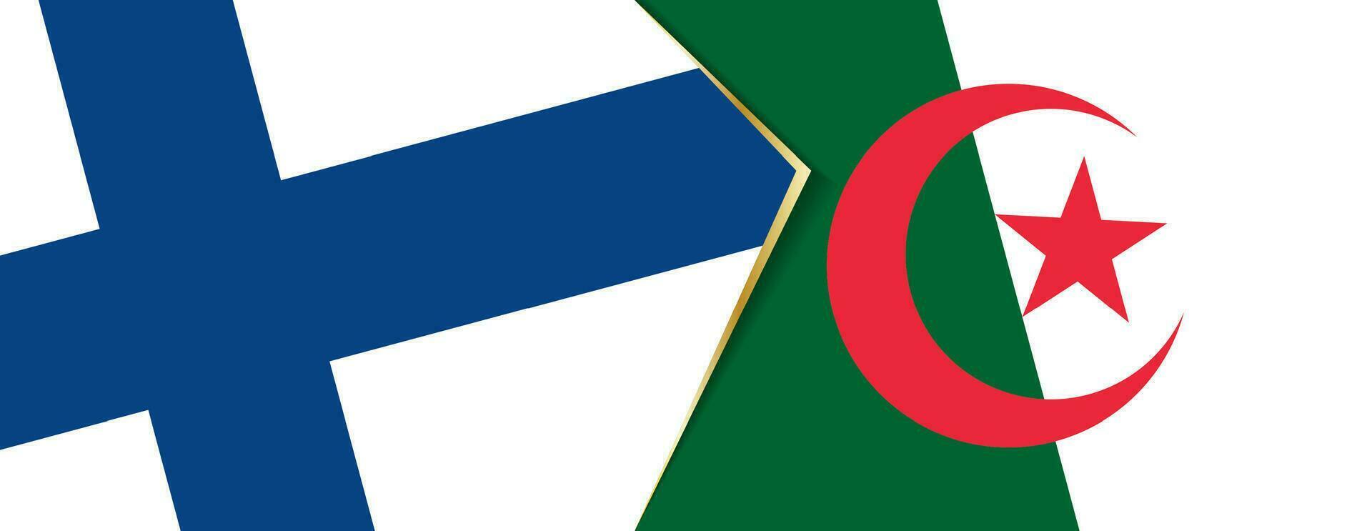 Finnland und Algerien Flaggen, zwei Vektor Flaggen.