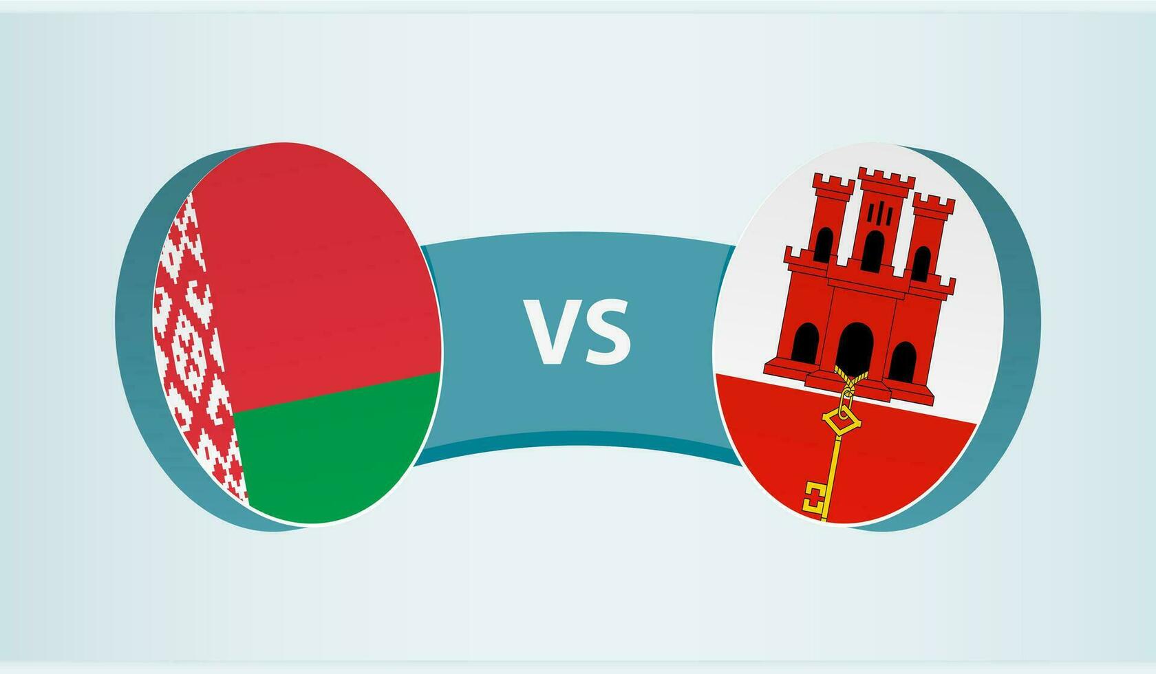 Vitryssland mot gibraltar, team sporter konkurrens begrepp. vektor