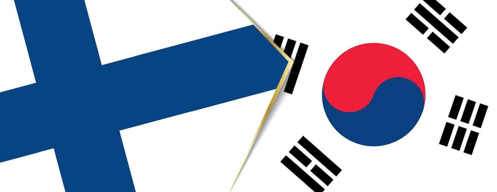 Finnland und Süd Korea Flaggen, zwei Vektor Flaggen.