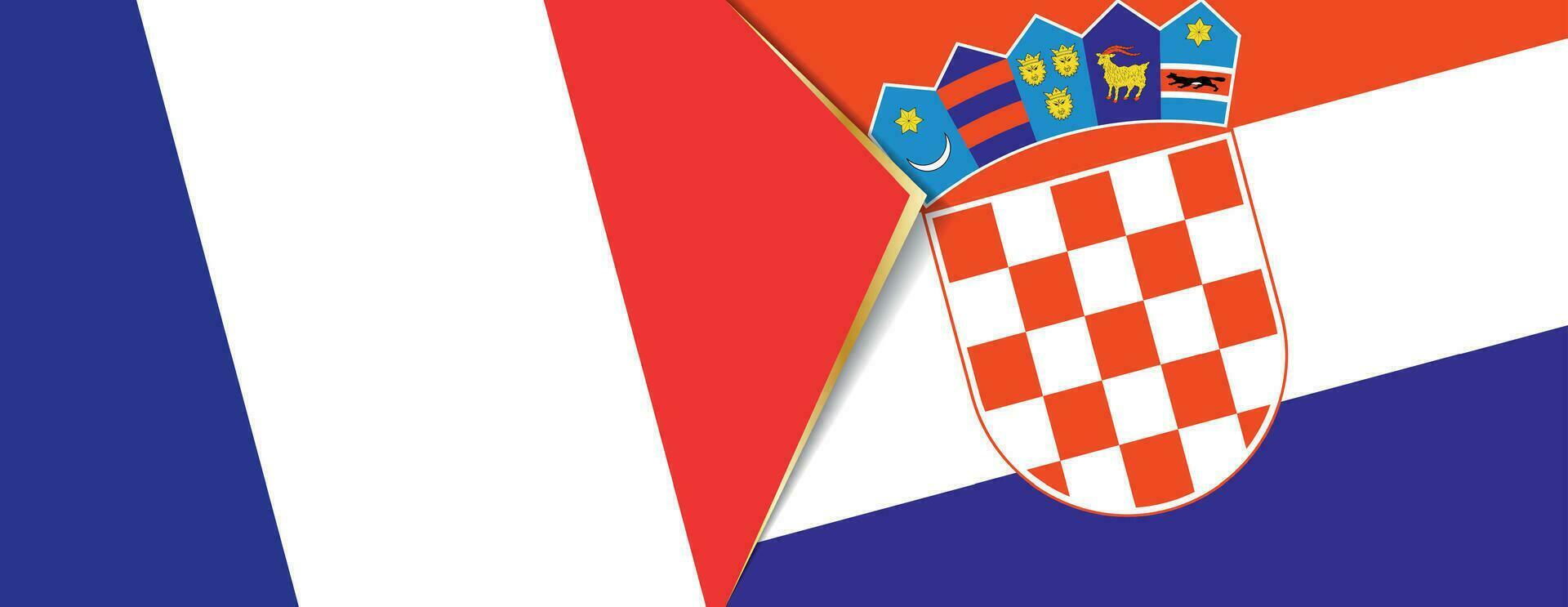 Frankreich und Kroatien Flaggen, zwei Vektor Flaggen.