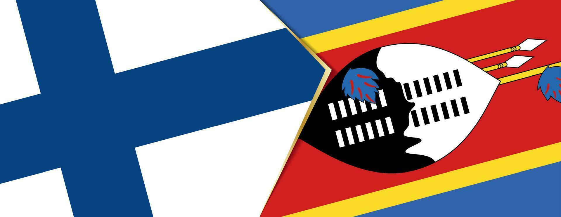 Finnland und Swasiland Flaggen, zwei Vektor Flaggen.