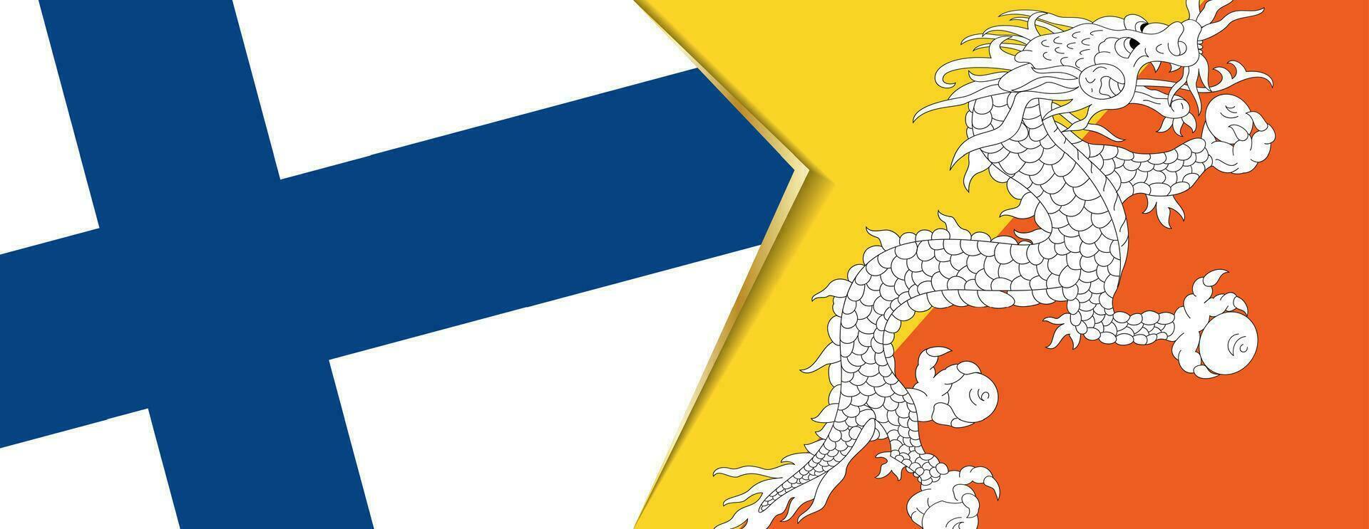 Finnland und Bhutan Flaggen, zwei Vektor Flaggen.