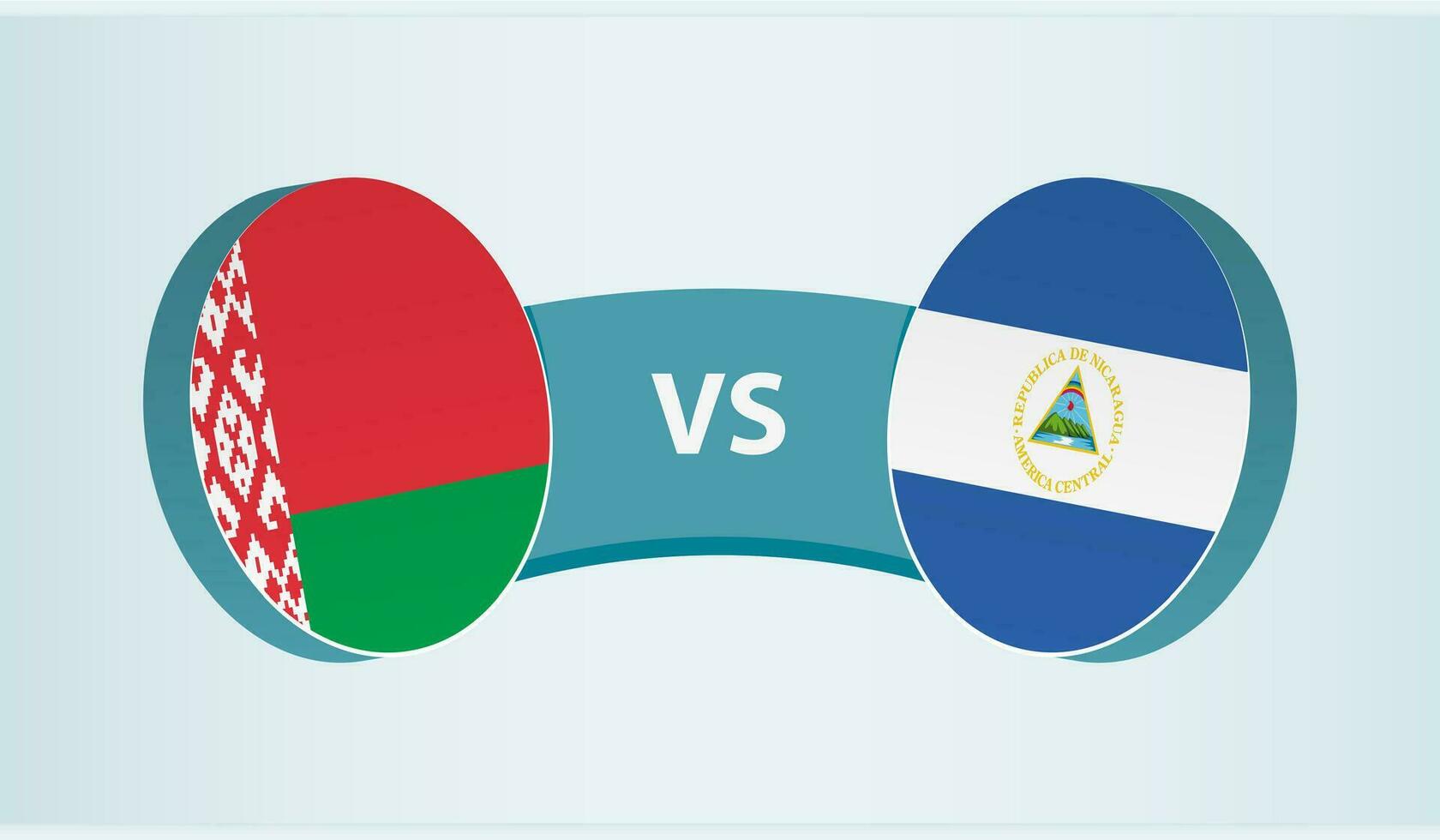 Weißrussland gegen Nicaragua, Mannschaft Sport Wettbewerb Konzept. vektor