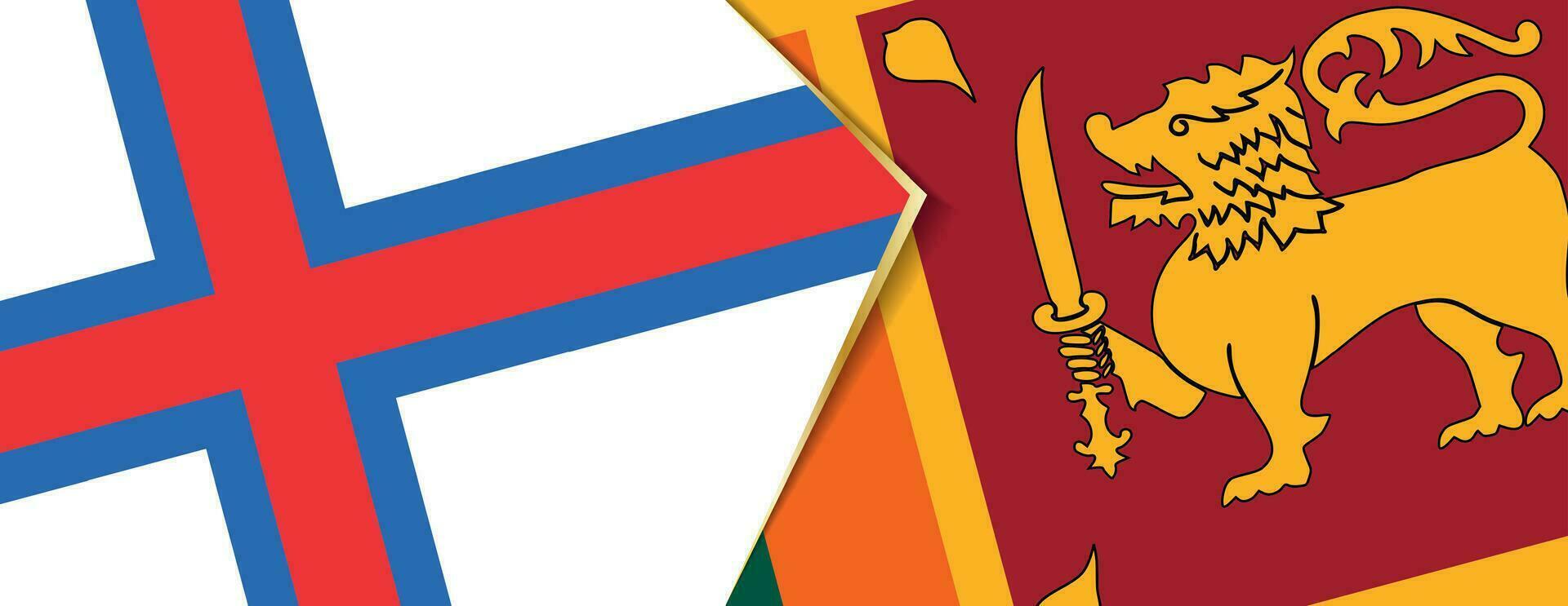 Färöer Inseln und sri Lanka Flaggen, zwei Vektor Flaggen.
