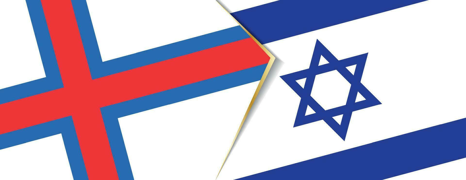 faroe öar och Israel flaggor, två vektor flaggor.