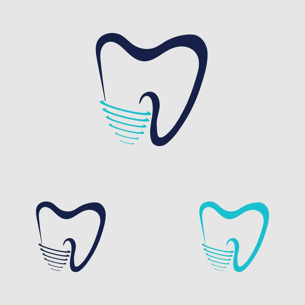 Dental implantieren Logo Design Konzept Vektor, Dental Pflege Logo Vorlage vektor