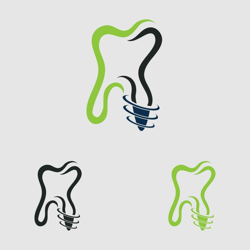 Dental implantieren Logo Design Konzept Vektor, Dental Pflege Logo Vorlage vektor