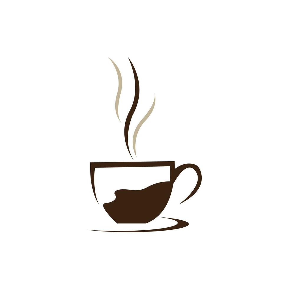 kaffe kopp logotyp vektor ikon illustration design