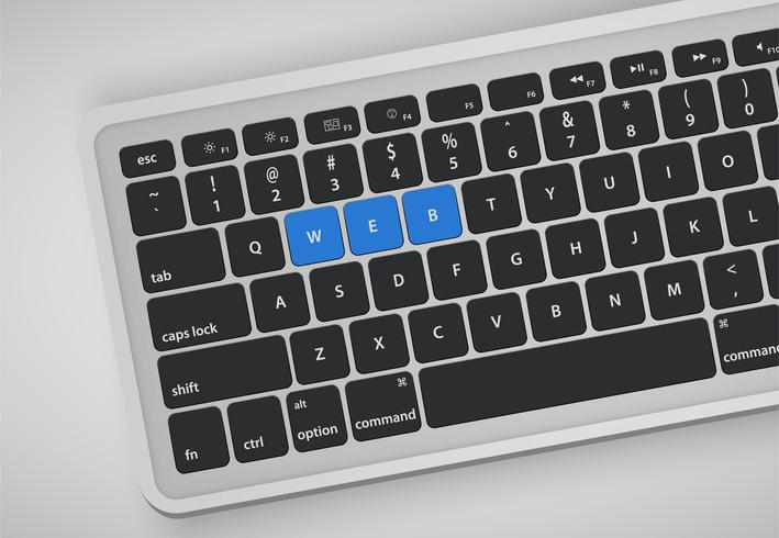 Buchstaben auf der Tastatur bilden ein Wort, Vektorillustration vektor