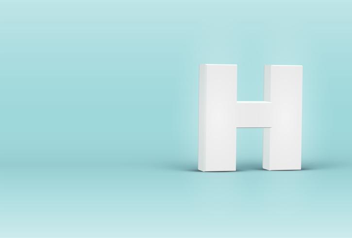 Hög detaljerad 3D typsnitt brev, vektor illustration