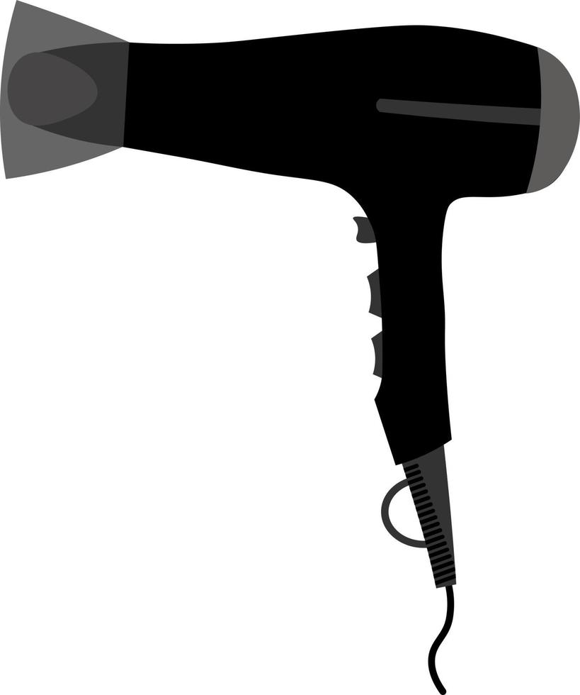 Haartrockner. Schwarzes Fön-Symbol auf weißem Hintergrund. vektor