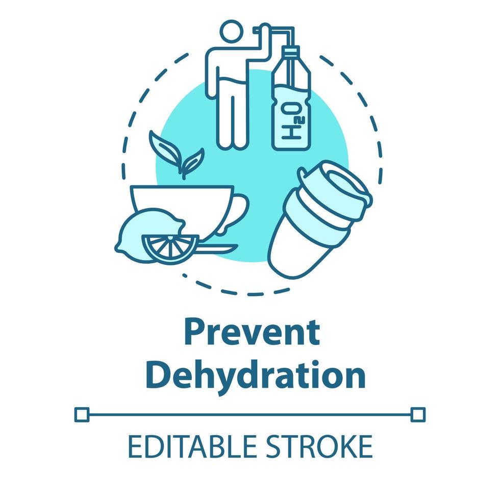 Verhindern Sie Dehydration Konzeptsymbol vektor