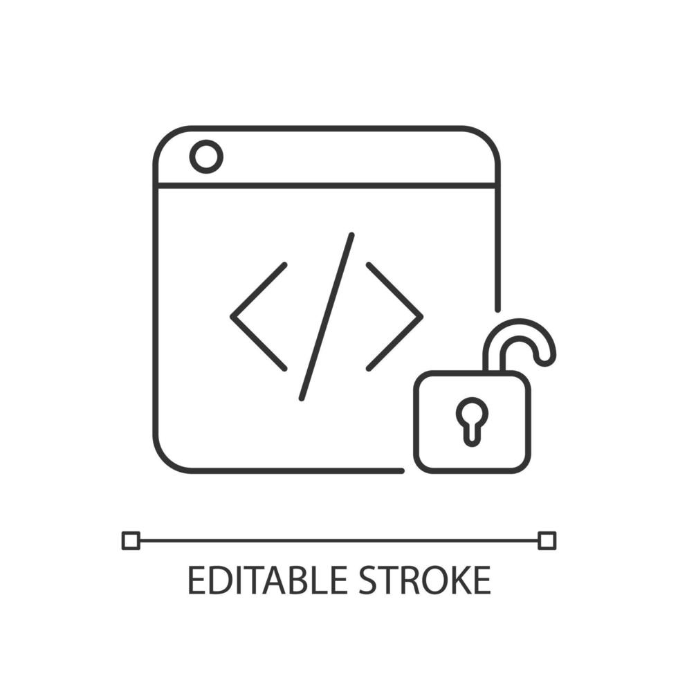 Lineares Symbol für Open-Source-Code-Plattformen vektor