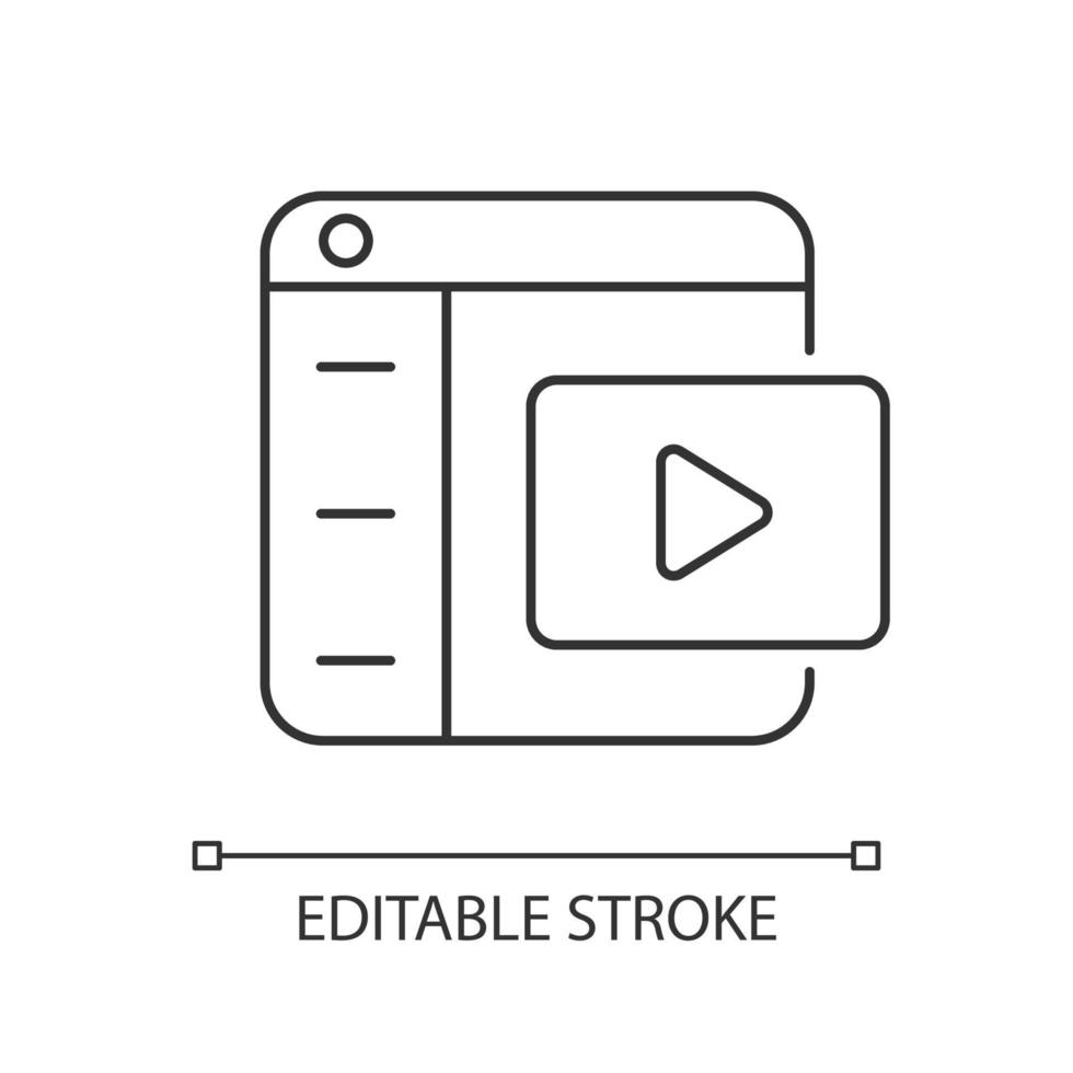 lineares Symbol für Videoplattformen vektor