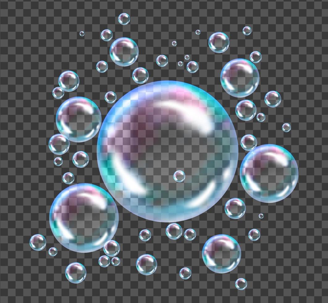 Vektor-Illustration von Seifenblasen. vektor