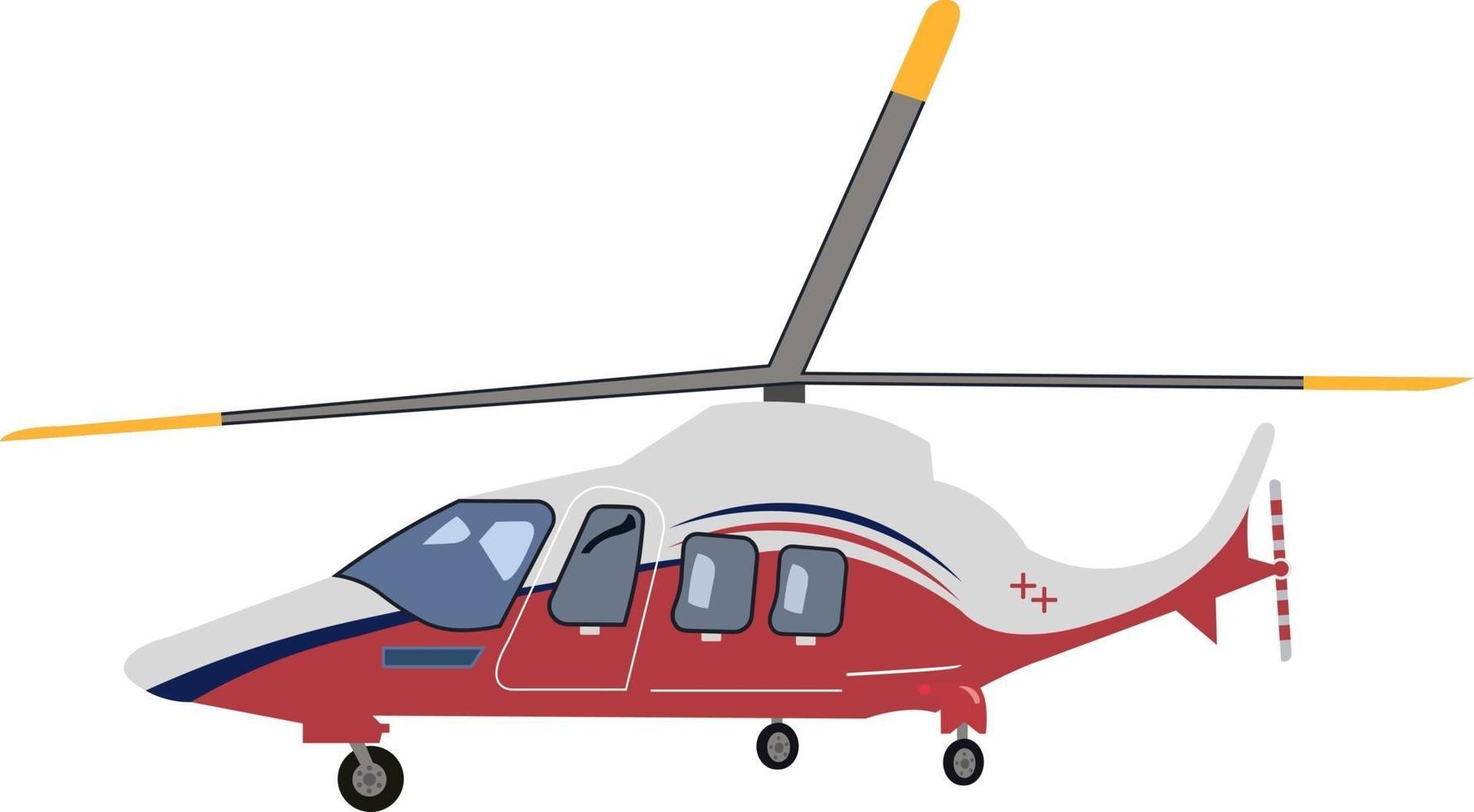 helikopter grå röd vektor illustration