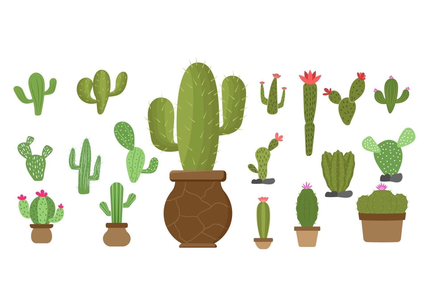 Kaktus Set Icon Design Vorlage Vektor isoliert