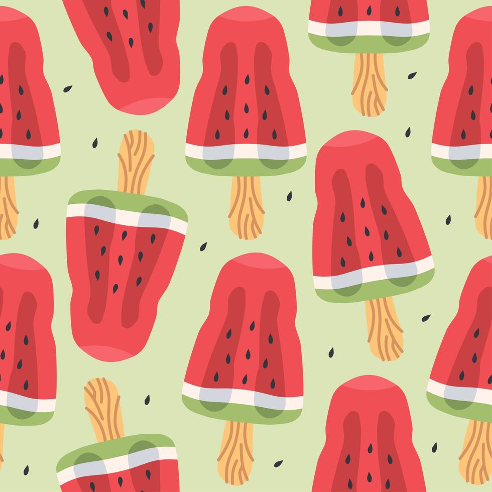 sömlös vektor mönster av vattenmelon skivor för tryckdesign