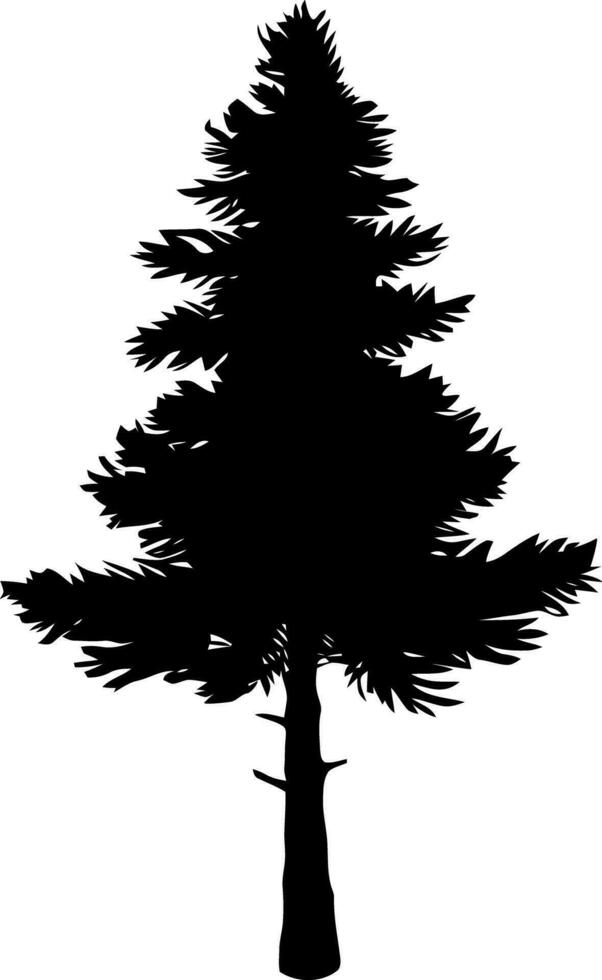 tall träd silhuett isolerat på vit bakgrund. vektor illustration.