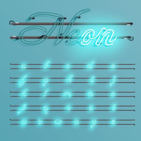 Realistischer Neonguß mit Drähten und Konsole, Vektorillustration vektor