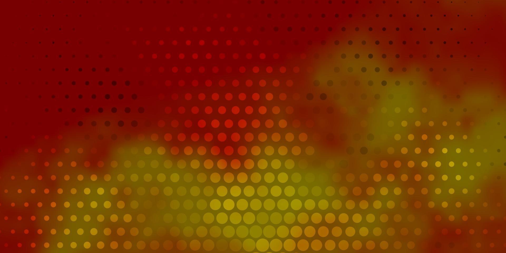 mörk orange vektor bakgrund med cirklar.