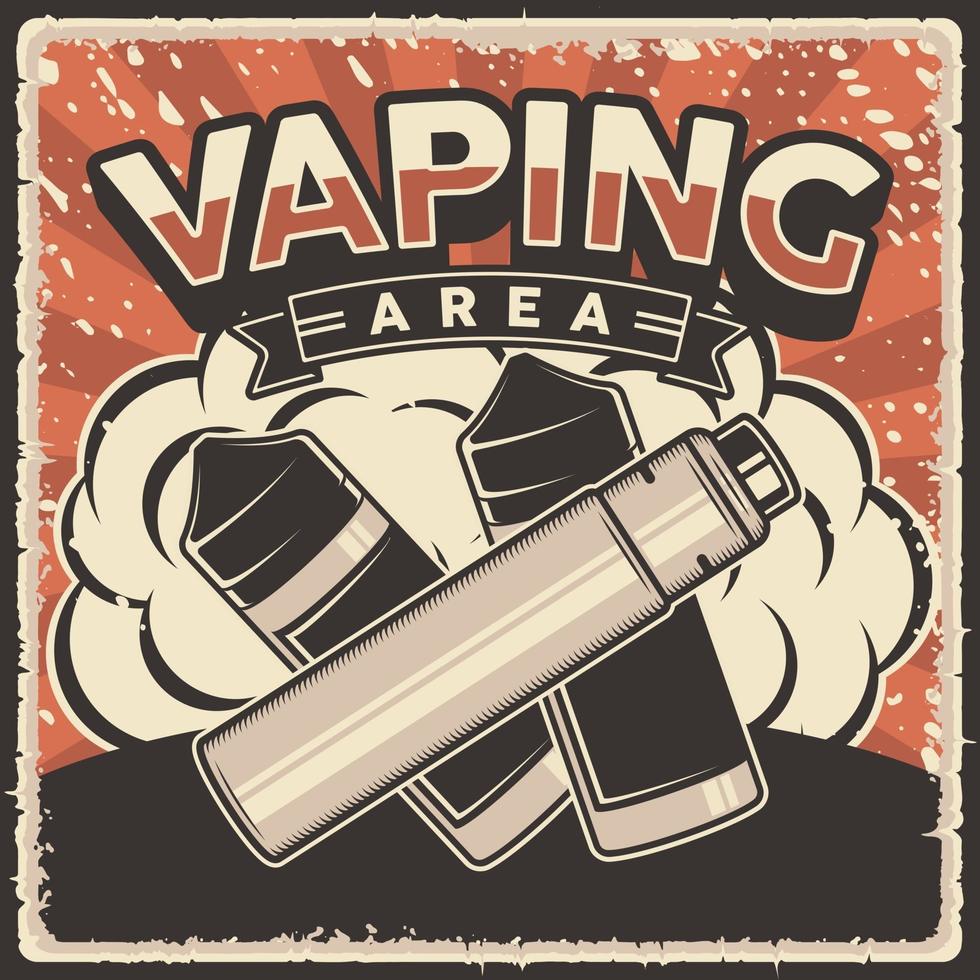 Retro Flüssigkeit und Vape Mod Poster Zeichen vektor