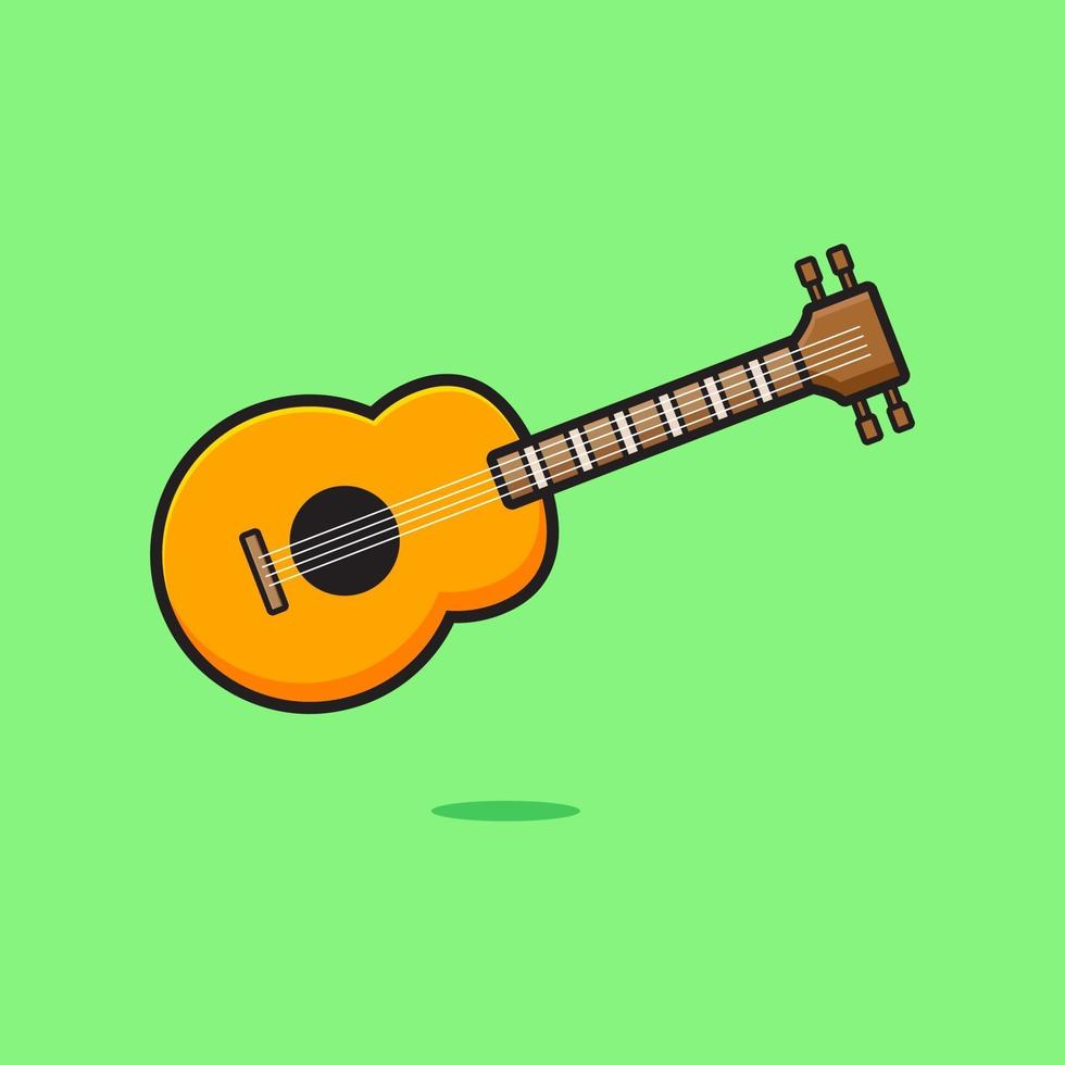 söt gitarr tecknad ikon illustration vektor