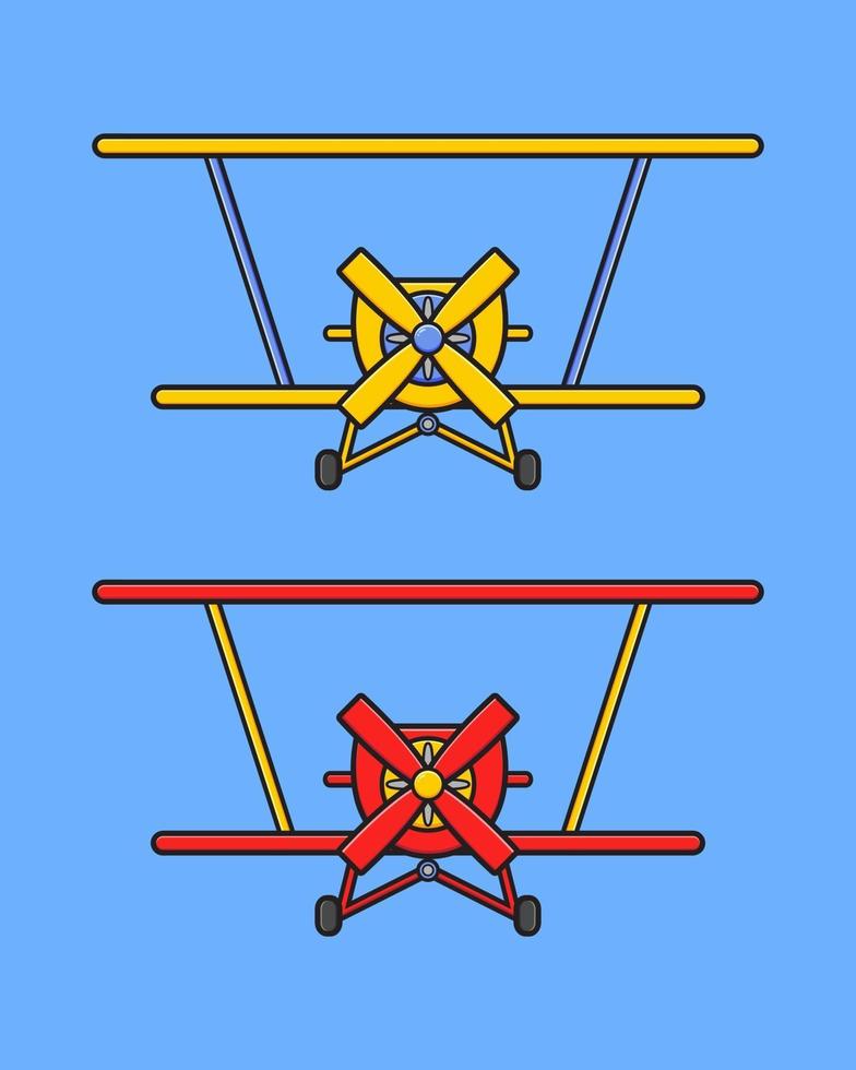 niedliche Flugzeug-Cartoon-Symbol-Illustration vektor