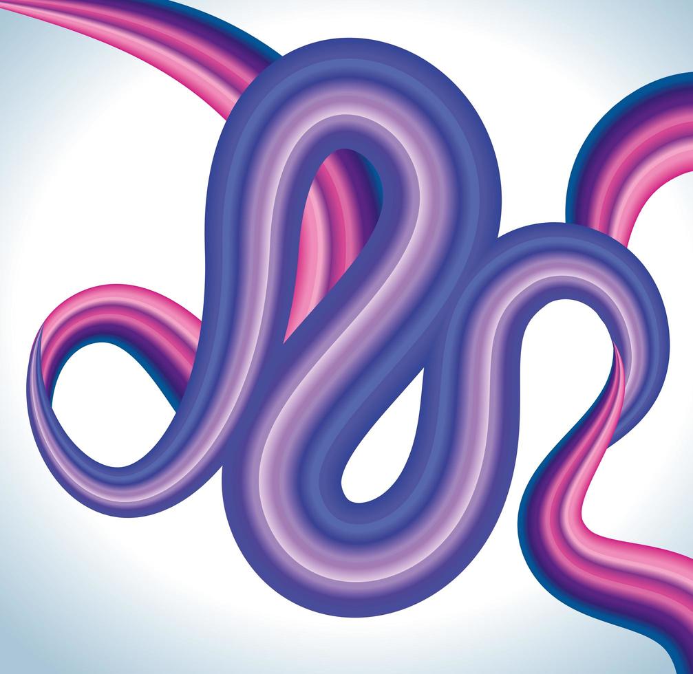 spiralförmiges lila farbflussplakat in weißem hintergrund vektor