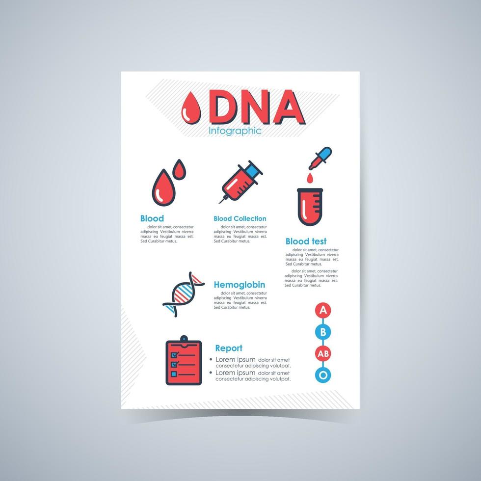 DNA-Infografik-Bericht. Vektor-Illustration vektor