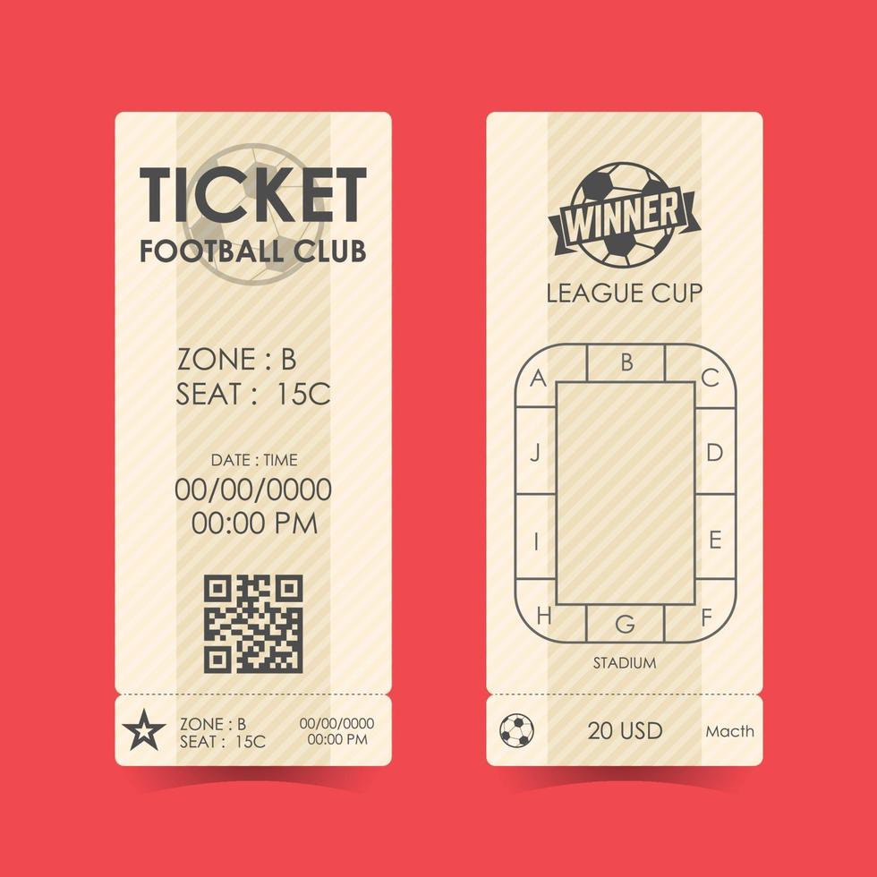 Fußball, Fußball-Ticket-Design. Vektor-Illustration vektor