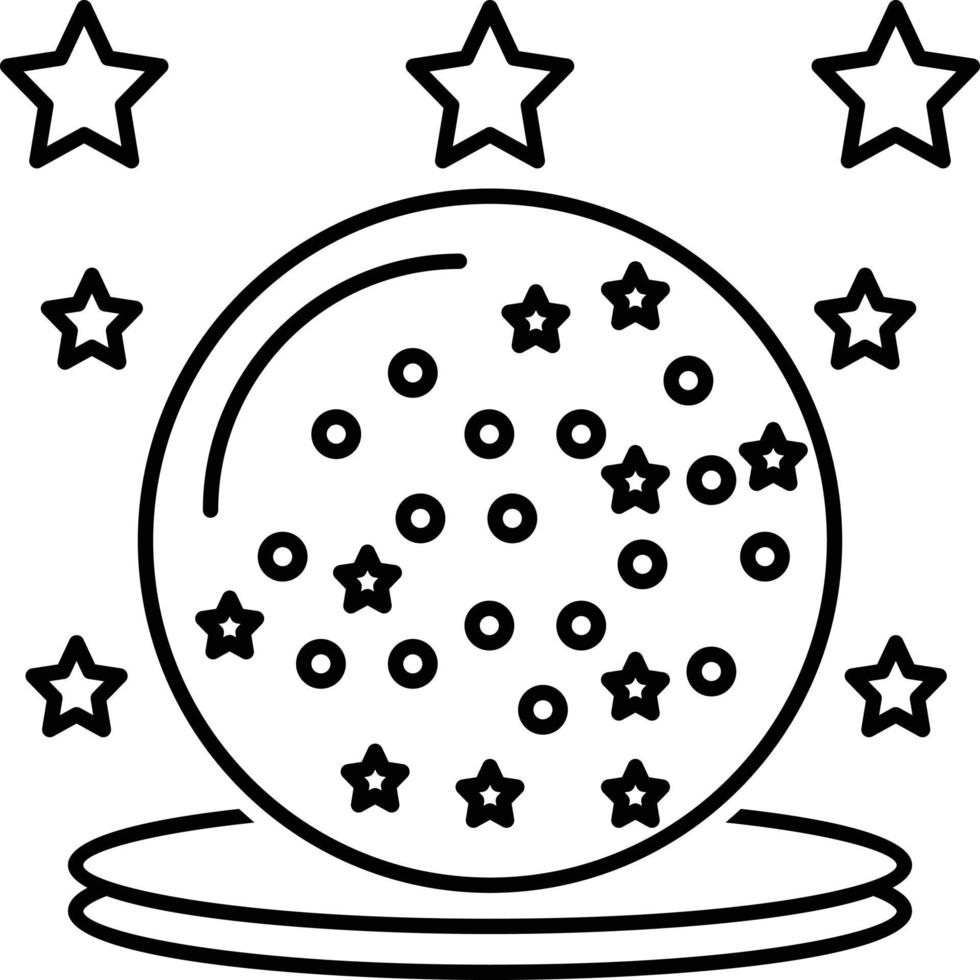 linje ikon för glas magisk boll vektor