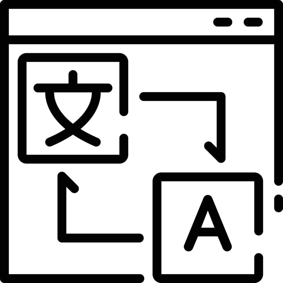 Liniensymbol für Übersetzungslokalisierung vektor