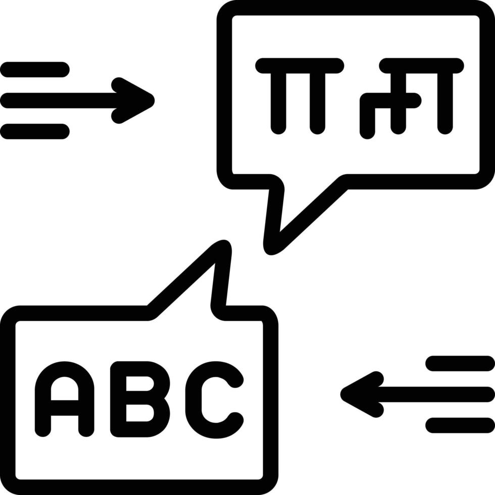 Liniensymbol für zweisprachig vektor