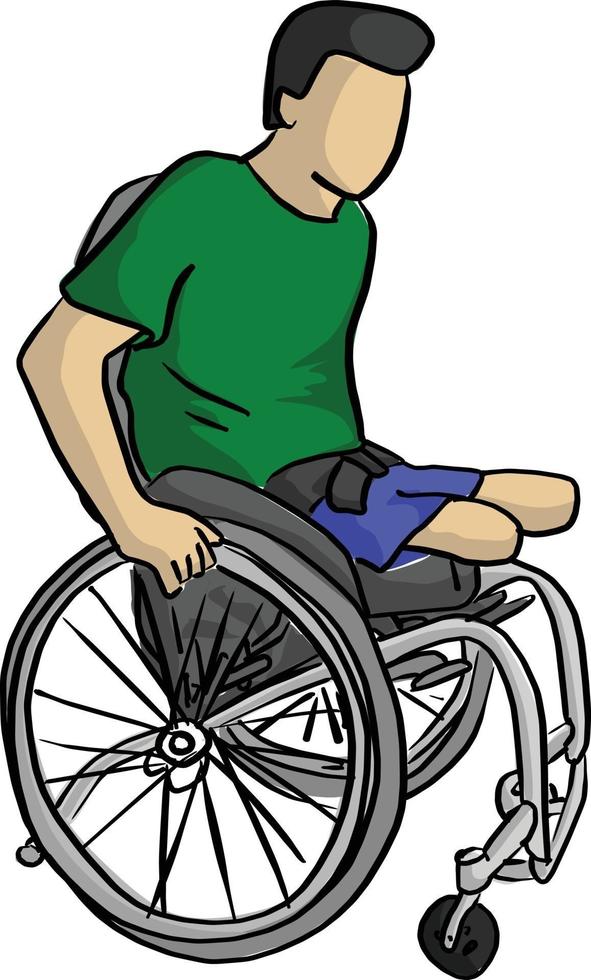 behinderter Mann auf Rollstuhl-Vektor-Illustration vektor
