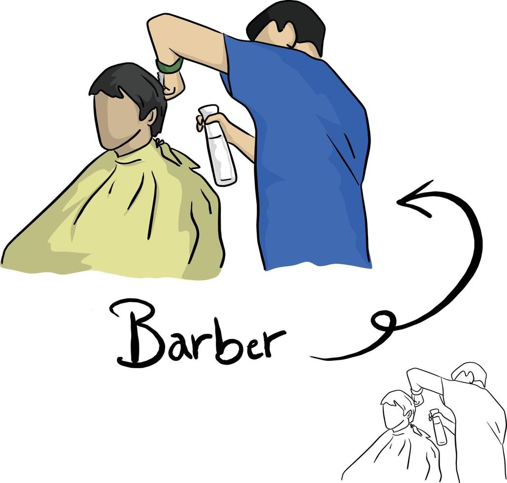 Friseur Haare schneiden der männlichen Kunden-Vektor-Illustration vektor