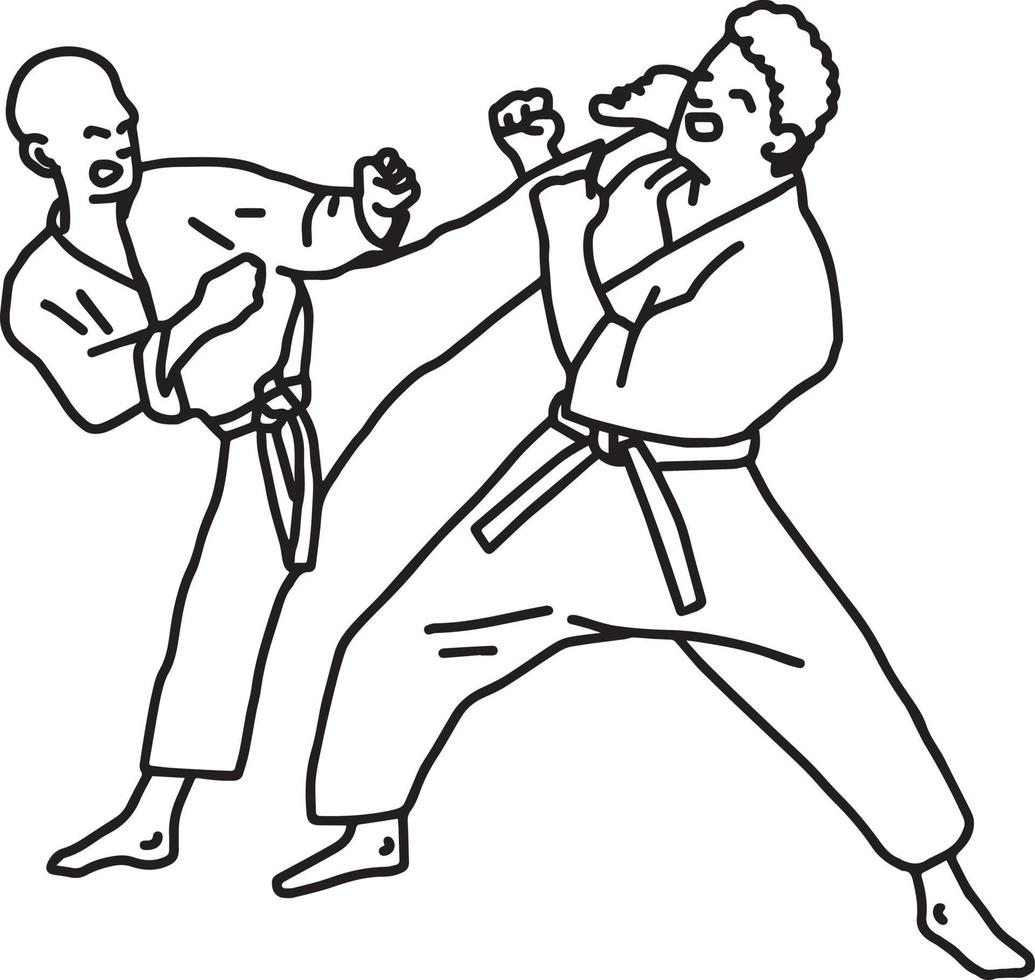 karate idrottare - vektor illustration skiss handritad