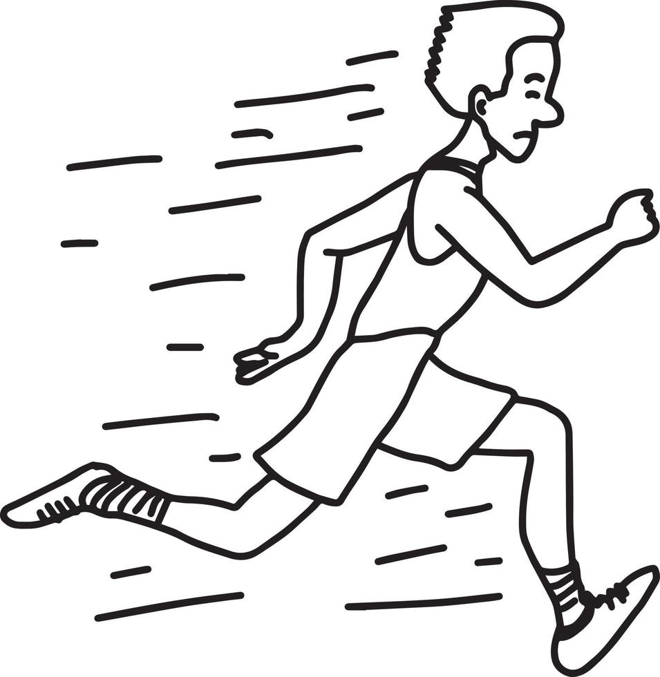 männlicher Läufer - Vektor-Illustration Skizze von Hand gezeichnet vektor