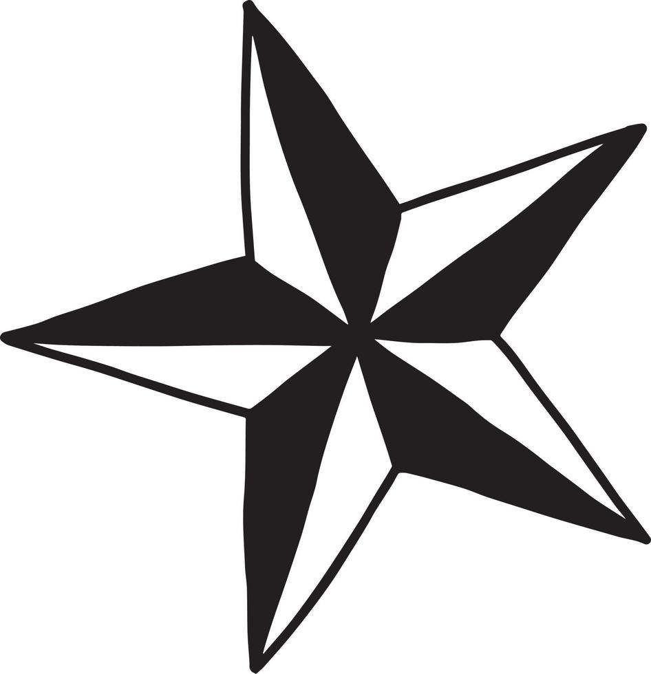 stjärna - vektor illustration skiss handritad med svarta linjer