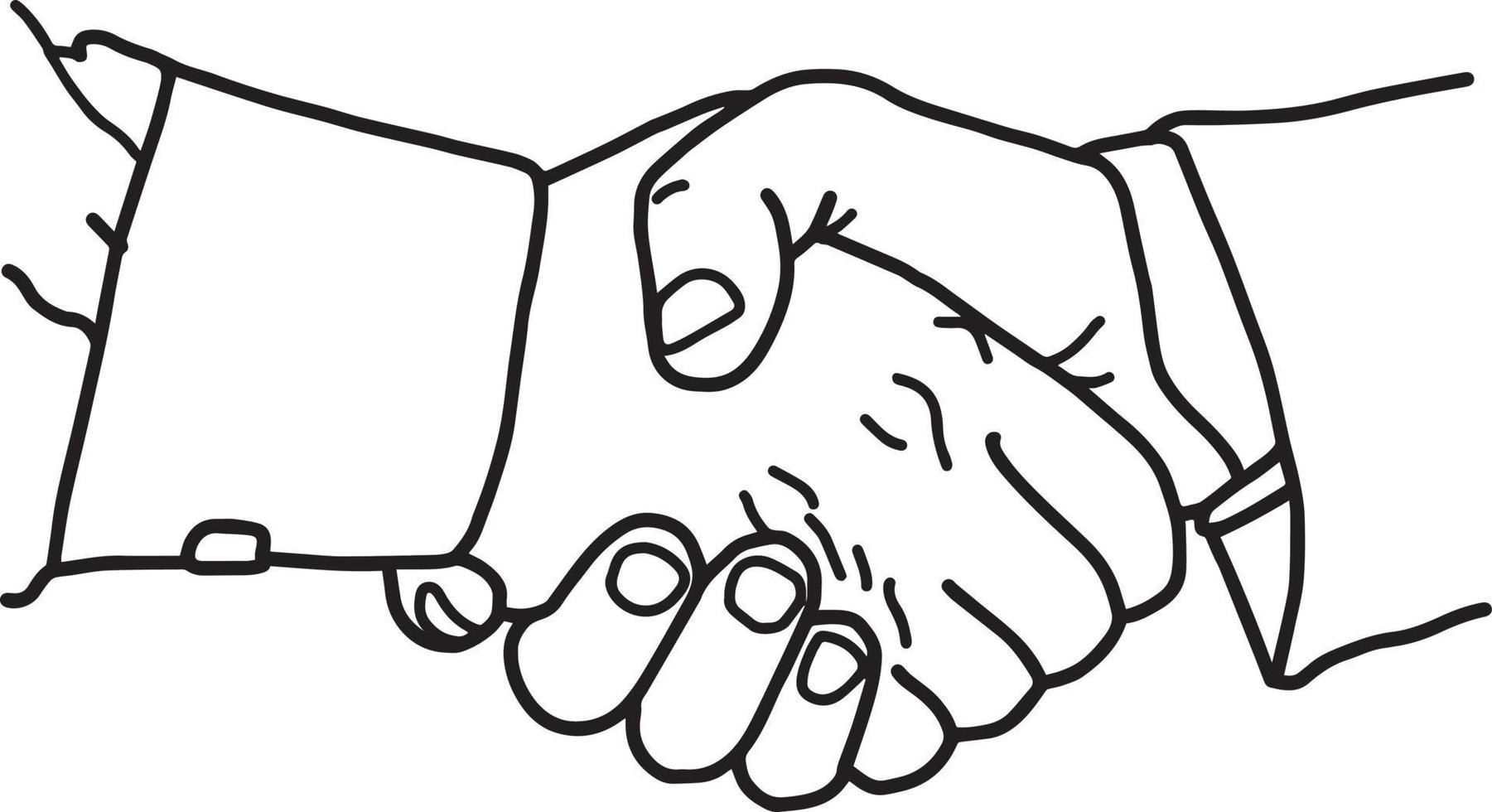 Business Handshake - Vektor-Illustration Skizze handgezeichnete vektor
