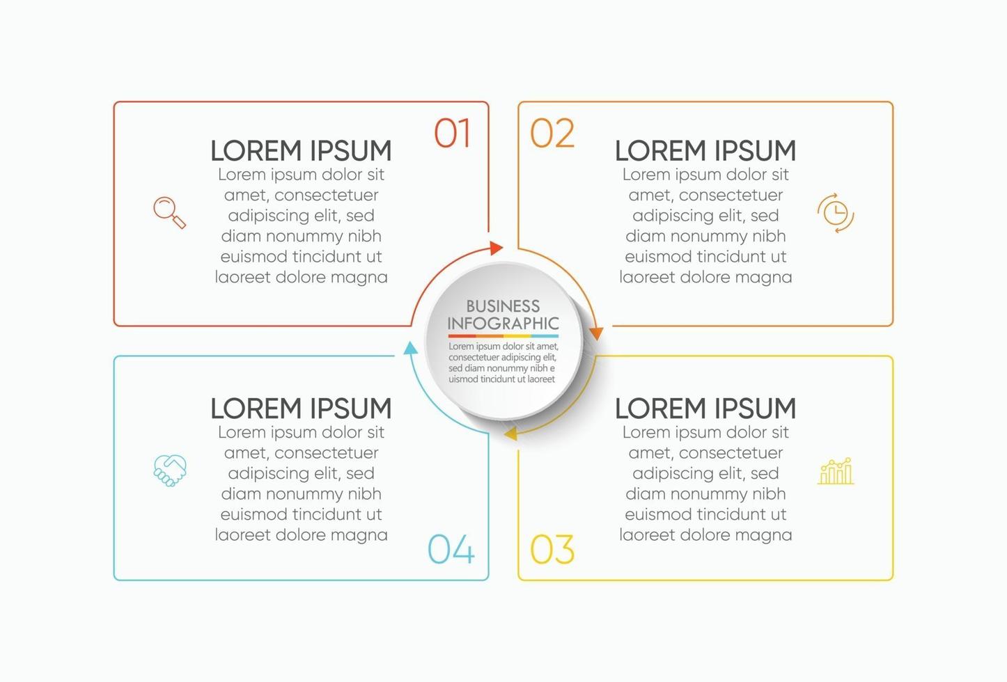 Infografik-Vorlage für Geschäftskreise vektor