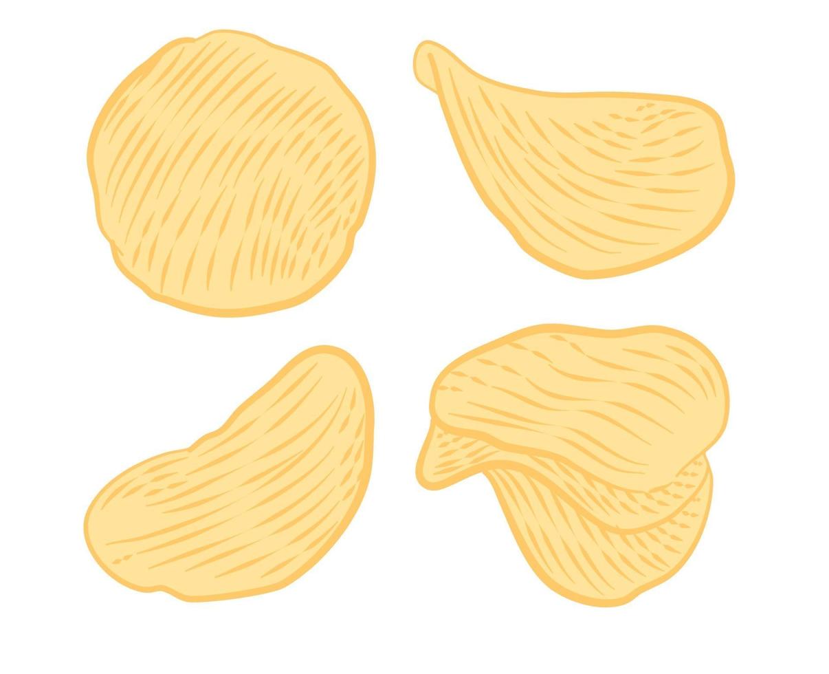 Set Illustration von Kartoffelchips vektor
