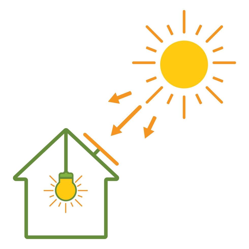 Illustrationsdesign für Sonnenkollektoren. umweltfreundliches leben abbildung vektor