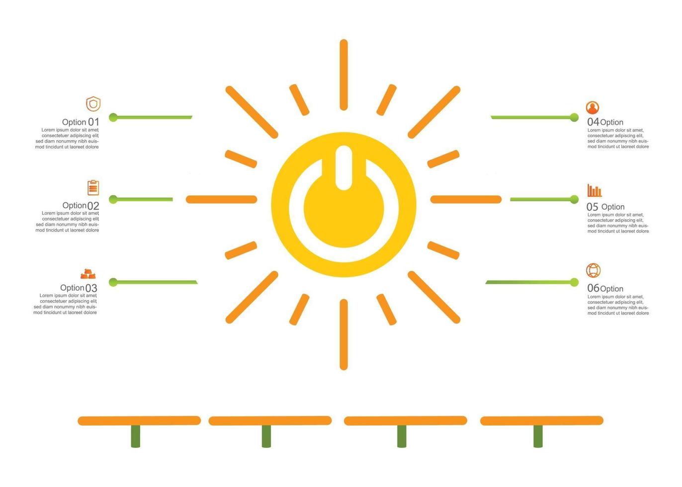 Illustrationsdesign für Sonnenkollektoren. umweltfreundliches leben abbildung vektor