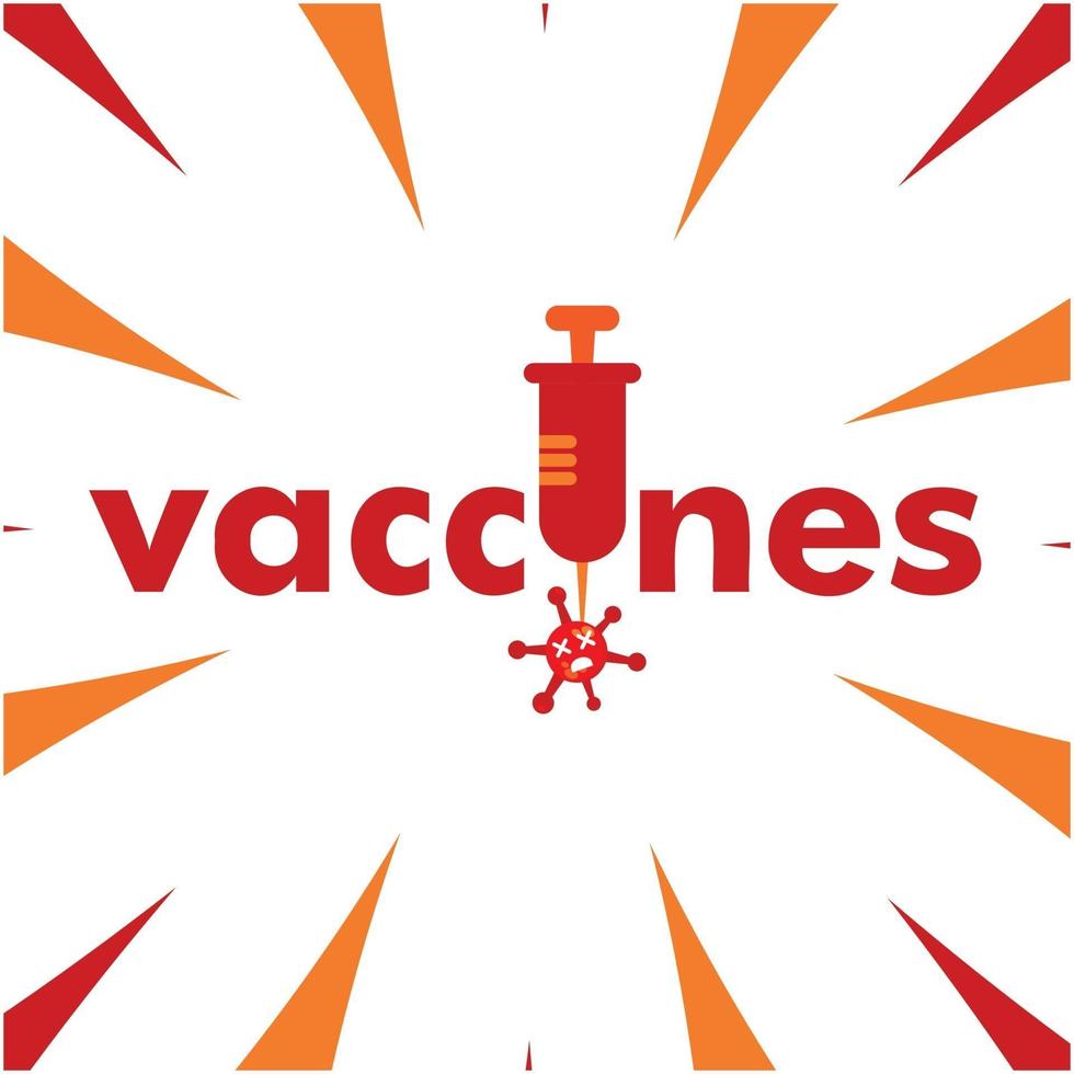Impfstoff-Illustrationsdesign. Impfstoff gegen pandemische Viren. vektor