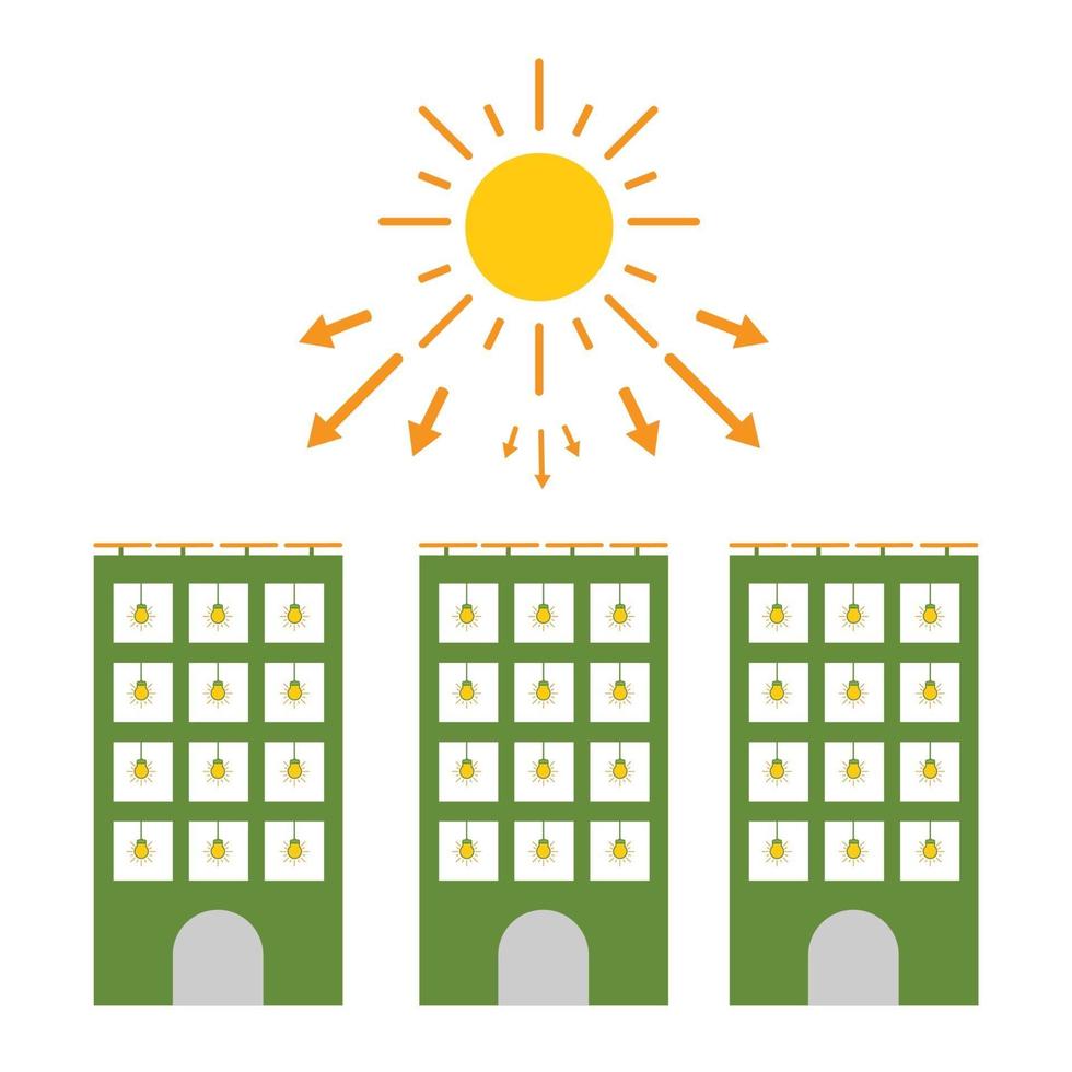 Illustrationsdesign für Sonnenkollektoren. umweltfreundliches leben abbildung vektor