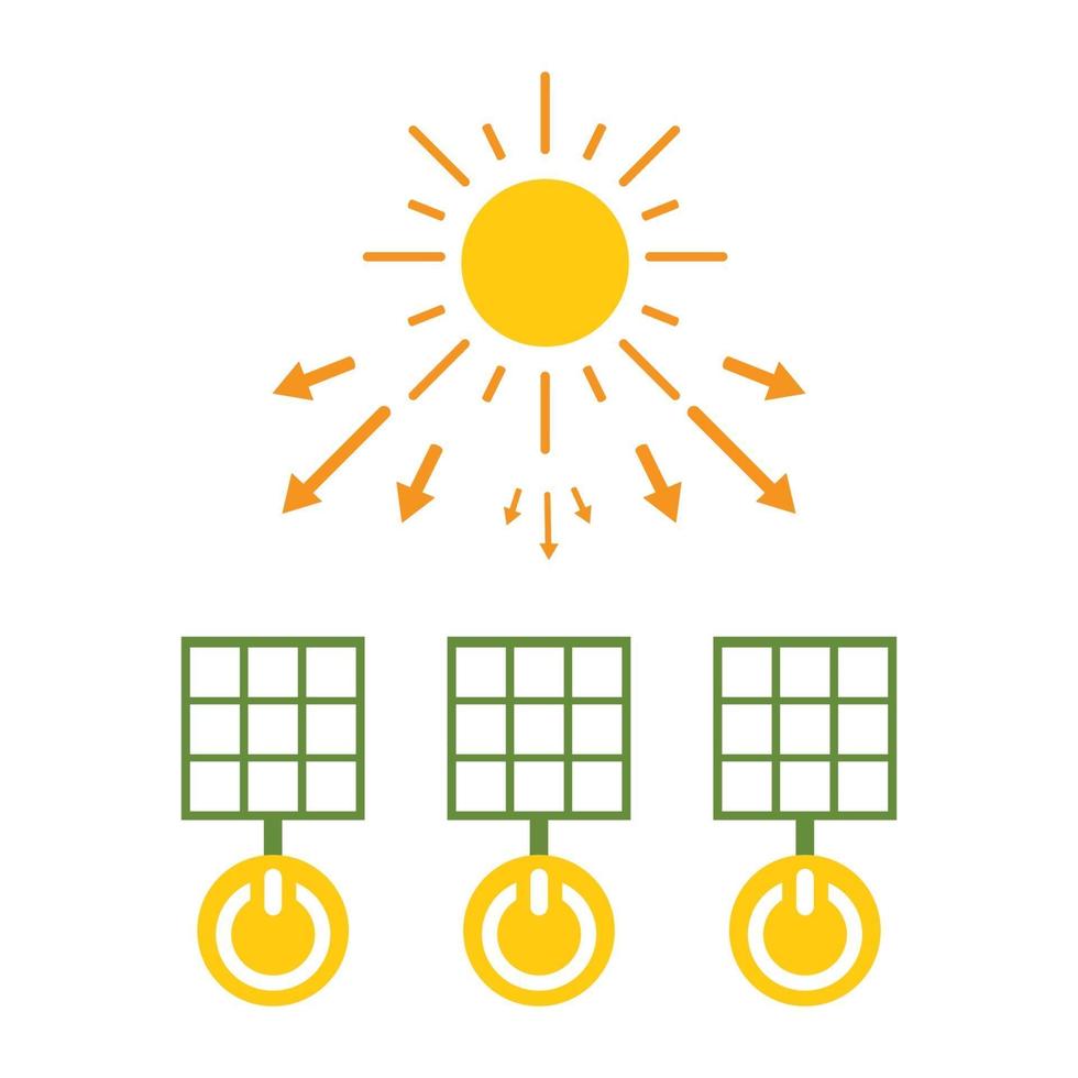 Illustrationsdesign für Sonnenkollektoren. umweltfreundliches leben abbildung vektor