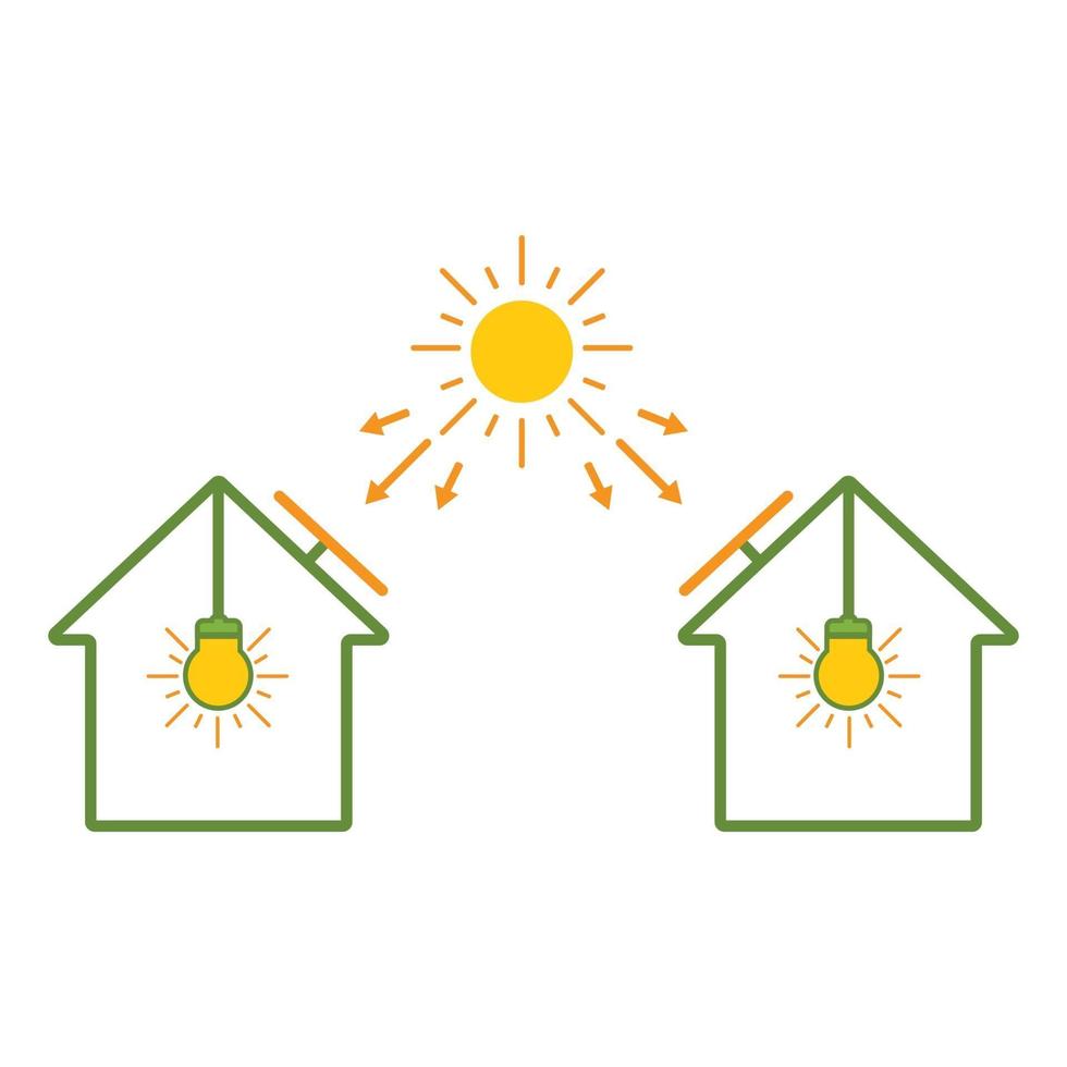 Illustrationsdesign für Sonnenkollektoren. umweltfreundliches leben abbildung vektor