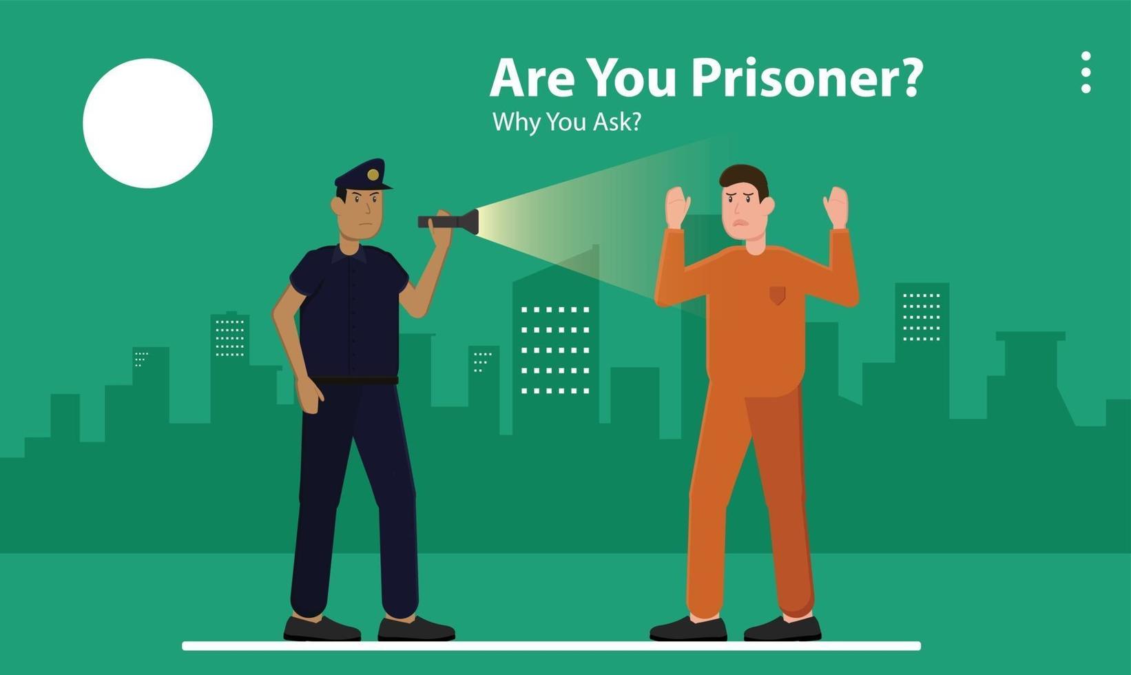 Werbegrafik Logo Kampagne Gefangener Polizei Stadt Kriminalität Job Flucht vektor