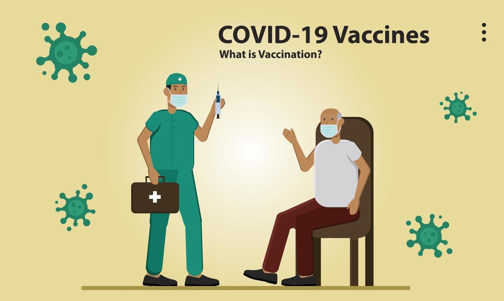 kampanj covid vacciner virusläkare pandemi globalt coronavirus vektor